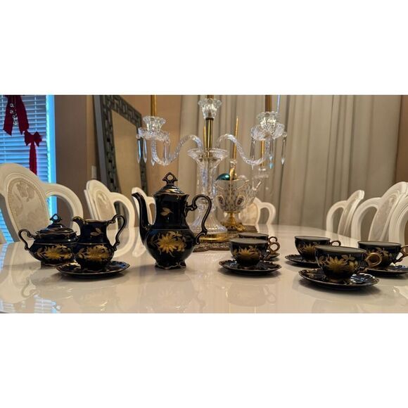 JLMENAU Graf Von Henneberg-Porzellan 1777 Echt Kobalt Germany Coffee Set - Picture 6 of 16